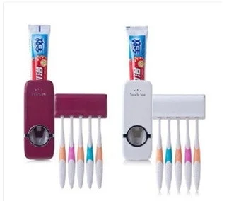 

wholesale Automatic Toothpaste Dispenser Tube Squeezer with Toothbrush Holder,Tooth Brush Holder Rack Box