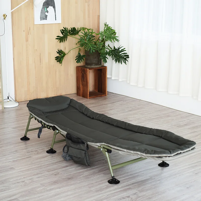 

Light Napping Folding Bed Office Lunch Break Chair Garden Lounge Chair Portable Outdoor Simple Camp Bed Living Room Chair