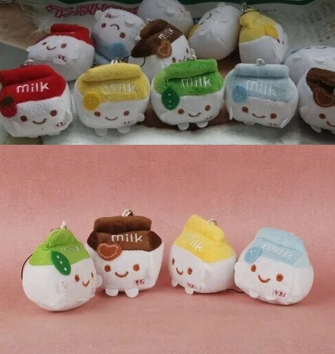 

Kawaii 6ColorsFor Choice - 6CM Milk Can 6CM Plush Stuffed TOY String DOLL ; Plush Wedding Bouquet Gift TOY DOLL
