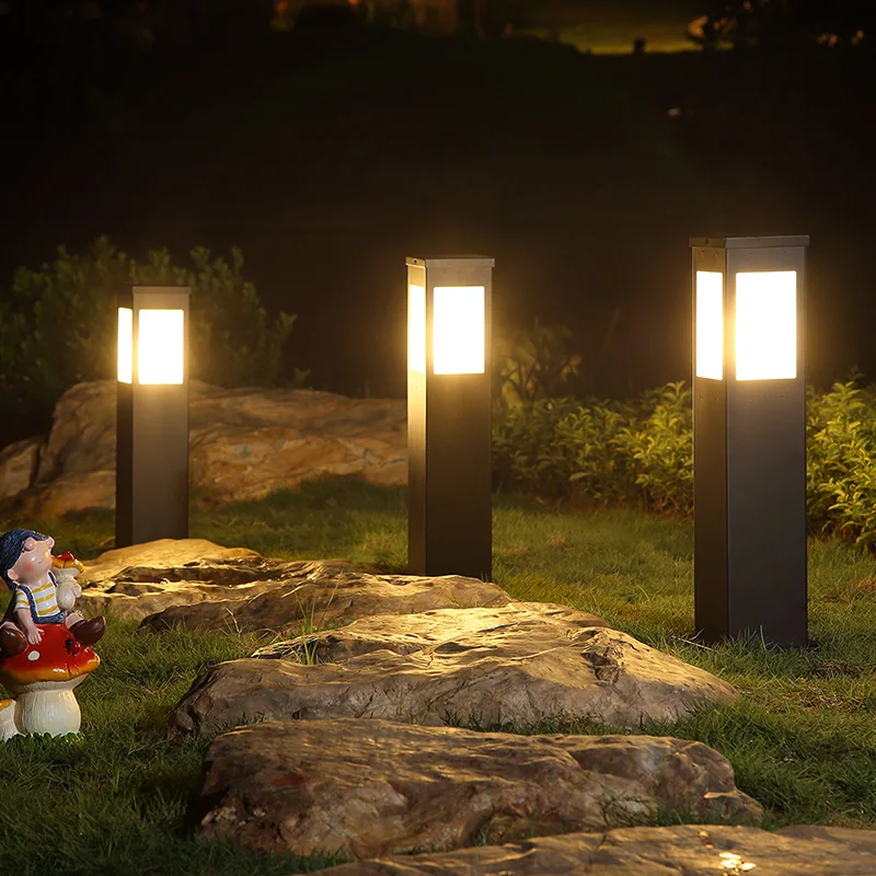 

[HQXING] Outdoor Waterproof LED Garden Lawn Light European Vintage Lamp For Yard Pathway Lawn Park Garden Landscape Lighting