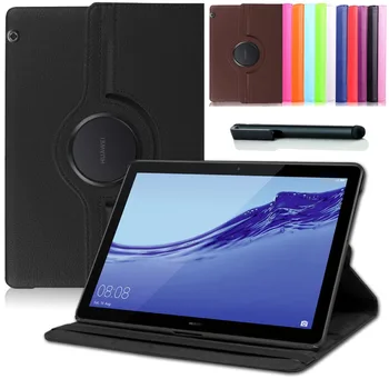 

360 Degree Rotating Case for Huawei MediaPad T5 10 AGS2-W09/L09/L03/W19 10.1inch Pu Leather Stand Smart Tablet Cover Case Funda