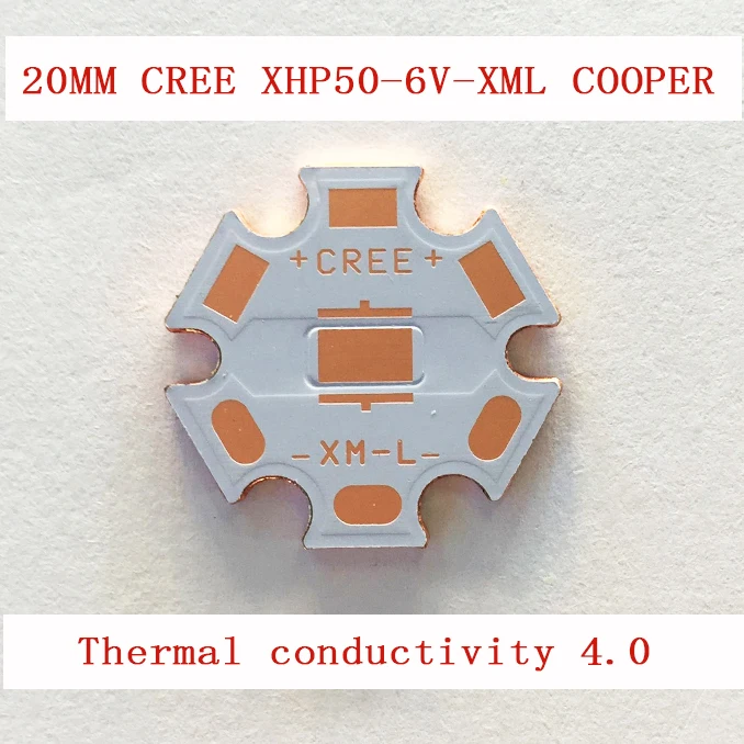 20 мм Cooper PCB Cree MTG-2 мкр XHP50 6 В/12 В XHP70 5 В/12 В мкр светодио дный печатной платы 20 мм x 1,6 мм прямой Термальность путь Медь Star