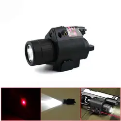 2в1 комбо Тактический 200 люмен светодиодный фонарик/свет + красный точечный лазерный прицел для винтовки пистолет Охота Стрельба лазерный
