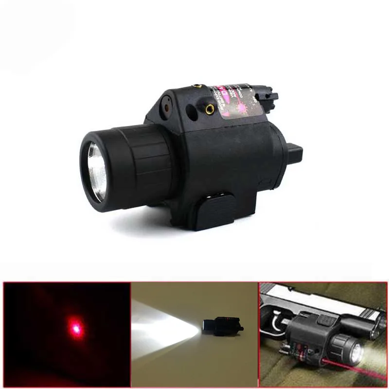 

2in1 Combo Tactical 200 Lumen LED Flashlight / Light + Red Dot Laser Sight For Rifle Pistol Hunting Shooting Laser Sight Scope
