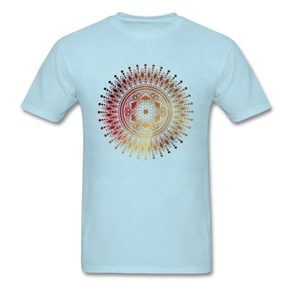 Tees red gold mandala Labor Day Latest Design Short Sleeve Cotton Round Collar Men T-shirts Design T Shirts Free Shipping red gold mandala light