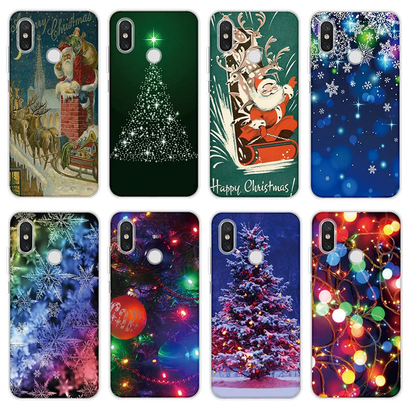 

Christmas Light Soft Case for Fundas Xiaomi Redmi 2 Mi 4 4C 5 5S Plus 6 8 Explore SE A2 Mix 2 2S Note 2 3 Case TPU Santa Claus