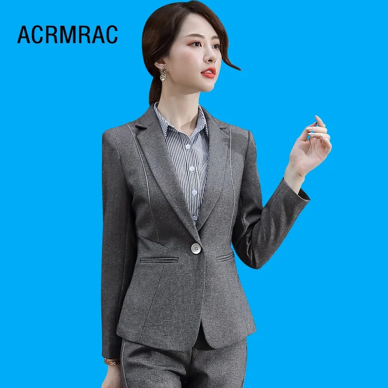 

Women suits Slim spring Solid color jacket Pants 2-piece set OL Formal Women pants suits Woman set suits 1906