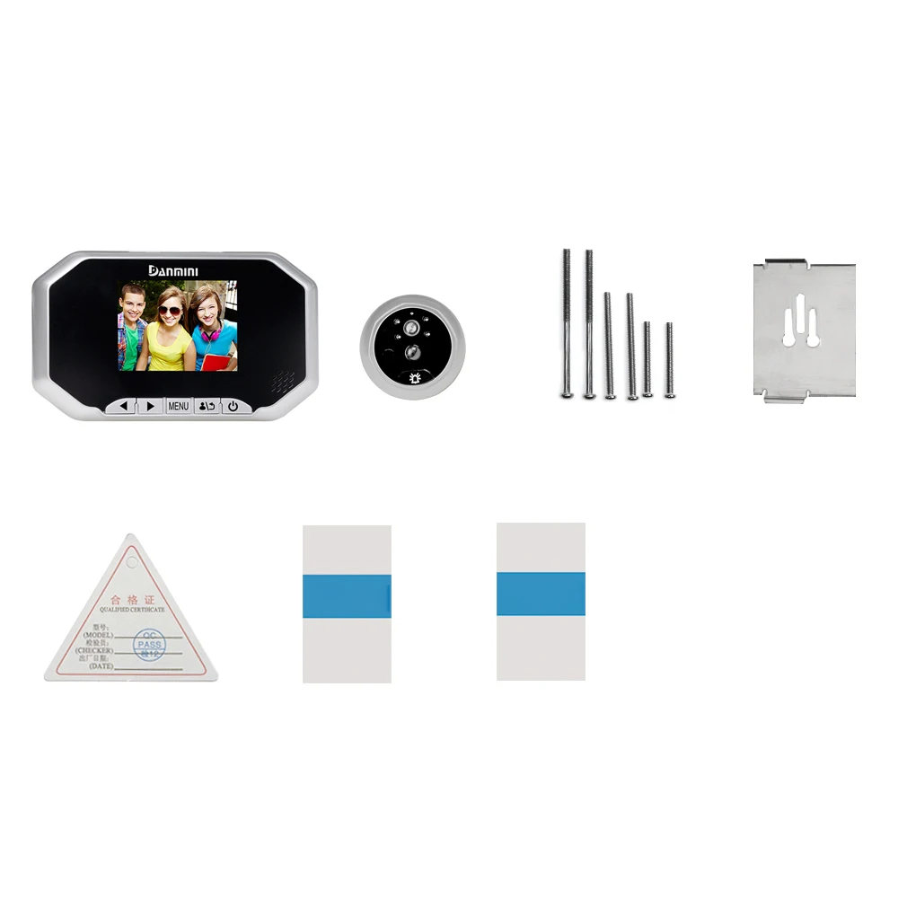 BMBY-DANMINI 3.0 inch Digital Doorbell LCD Peephole Viewer Camera Viewer PIR Motion Detection Door Eye Video Record Night Visi