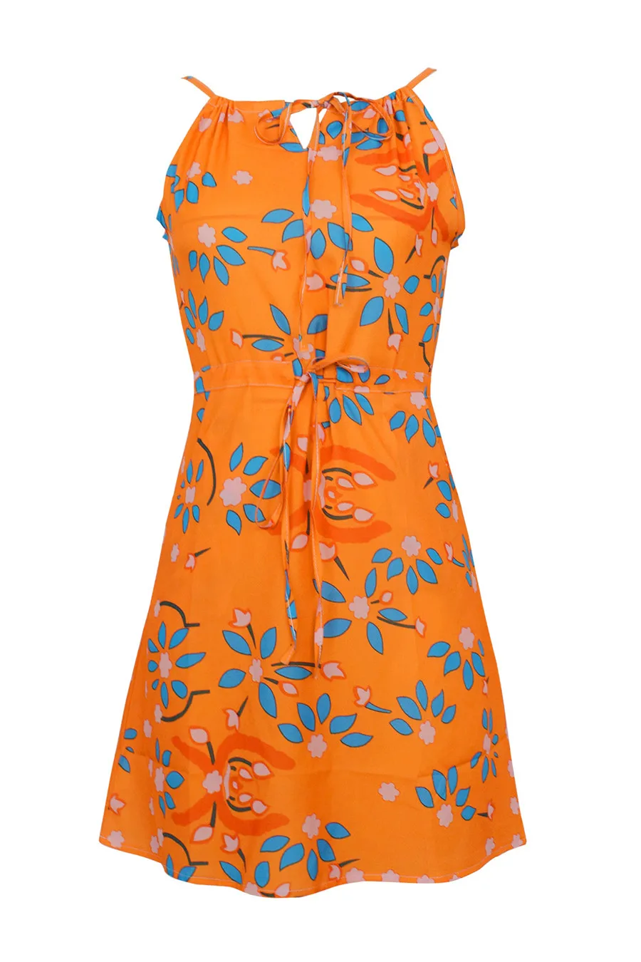 Gladiolus Chiffon Women Summer Dress Spaghetti Strap Floral Print Pocket Sexy Bohemian Beach Dress 2019 Short Ladies Dresses (15)