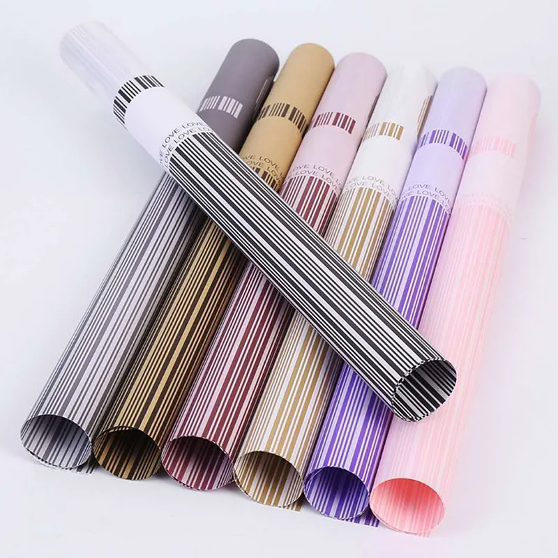 

20pcs/lot Stripe Flower Wrapping Paper Valentine's Day New Wrapping Paper Korean Bouquet Gift Wrapping Paper