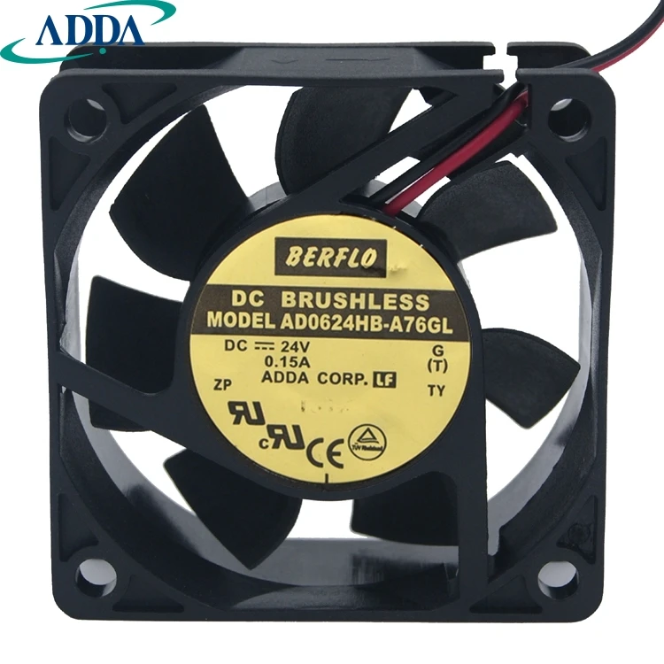 1pcs AD0624HB-A76GL 6CM 6cm  6025 24V 0.15A waterproof inverter cooling fan