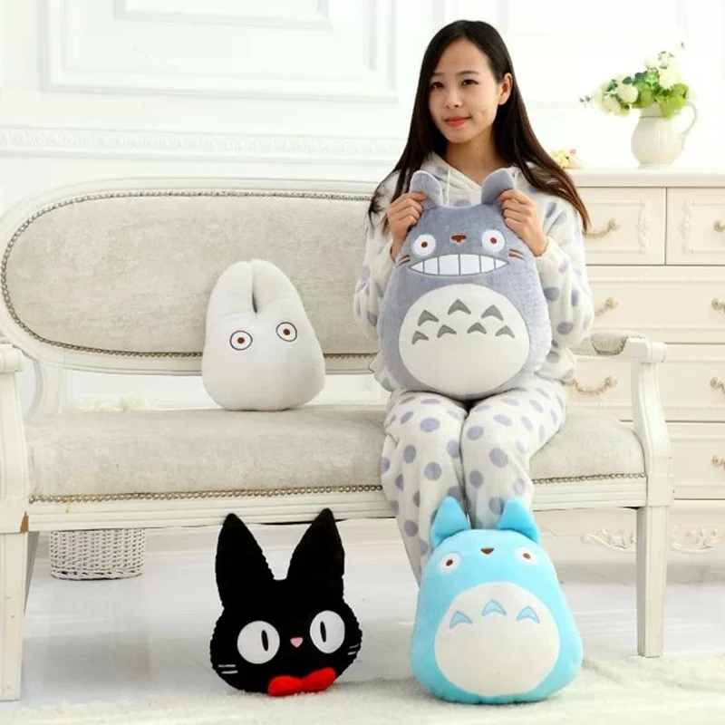 Japan Anime TOTORO Plush Toy Soft Stuffed Cat Pillow Cushion Cartoon White Totoro Doll KiKis Delivery Service Black Cat Kids Toy Japan Anime TOTORO Plush Toy Soft Stuffed Cat Pillow Cushion Cartoon White Totoro Doll KiKis Delivery Service Black Cat Kids Toy