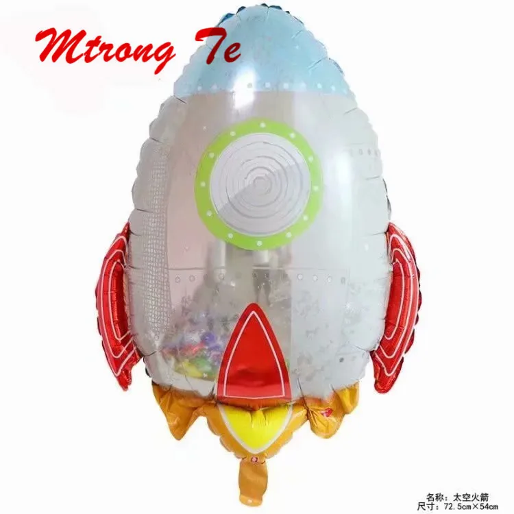 

50pc Giant Rocket Astronaut Foil Balloons Baby Boy Super Hero Favor Toys HAPPY BIRTHDAY Party Decorations Kids Outer Space Balls