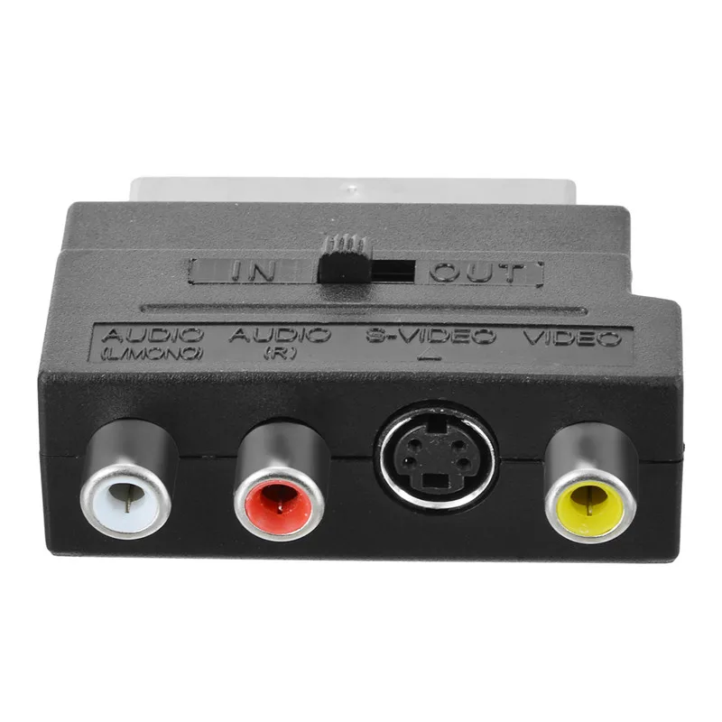 Mayitr 1 قطعة RGB سكارت إلى مركب فونو 3RCA S-فيديو AV التلفزيون محول الصوت تحويل للفيديو DVD مسجل التلفزيون العارض Mayitr 1 قطعة RGB سكارت إلى مركب فونو 3RCA S-فيديو AV التلفزيون محول الصوت تحويل للفيديو DVD مسجل التلفزيون العارض