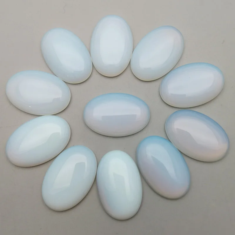 Wholesale fashion opal stone beads charms 20x30mm Oval CAB CABOCHON opalite no hole beads 12pcs/lot Free shipping