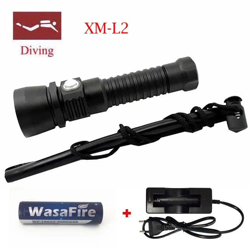 

3800 Lumen lamp for underwater hunting XM-L2 LED 100 meter Waterproof Underwater Diving Torch diver 18650 Flashlight Torch Light