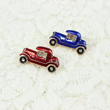 

Ancient Retro Vintage New Design Fashion Rhinestone Crystal Handmade Red Car Enamel Cartoon Brooch Pins For Women's Men's Girls