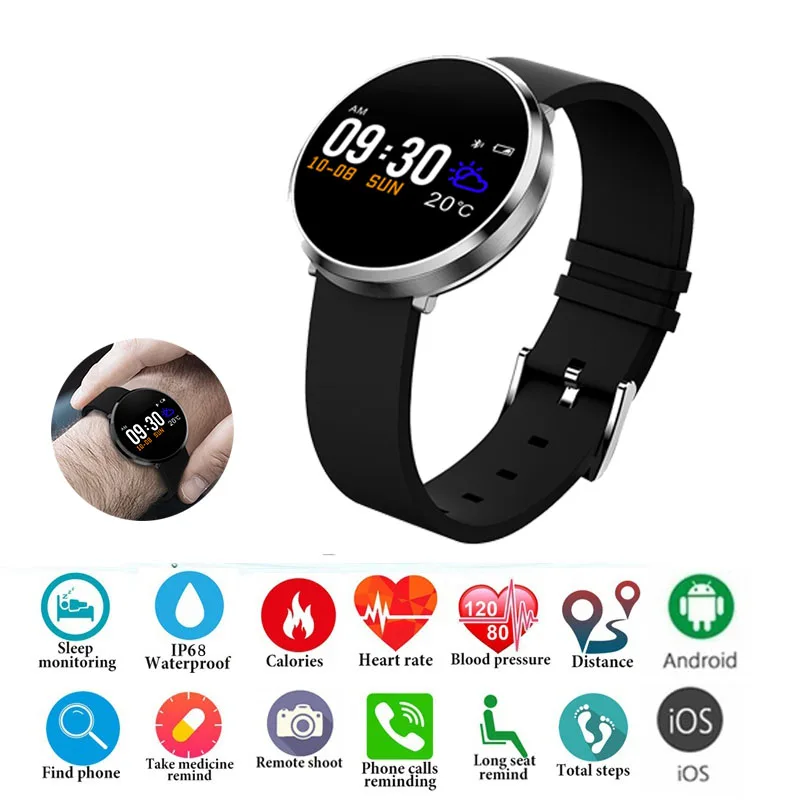 

Top Smart Watch Men Health Band Fitness Bracelet Heart Rate Blood Pressure Monitor Pedometer Sport Watch for Men for Android iOS