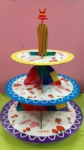 

40 pcs Baking three layer cake cup cake stand 3 color