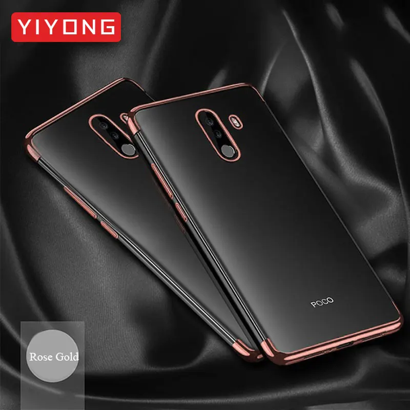 PocoPhone F1 чехол Clear YIYONG Роскошный тонкий чехол из ТПУ на заднюю панель Xiaomi PocoPhone F1 силиконовый мягкий чехол для Xiomi Redmi Poco F1 чехол - Цвет: Rose Gold