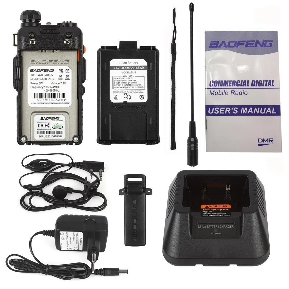 2018 Baofeng цифровая рация Taklie DM 5R плюс DMR двухстороннее радио Tier 1 2 DSP FM трансивер VHF UHF