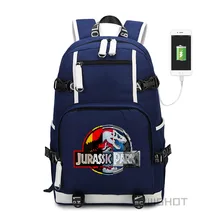 WISHOT парк и мир Юрского Периода Рюкзак Многофункциональный USB зарядка дорожная сумка для подростков мальчиков девочек студенческие школьные сумки