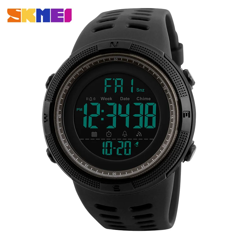SKMEI Sports Watches Men 50M Waterproof Double Time Countdown Watch Chrono Digital Alarm Wristwatches Relogio Masculino 1251 SKMEI Sports Watches Men 50M Waterproof Double Time Countdown Watch Chrono Digital Alarm Wristwatches Relogio Masculino 1251