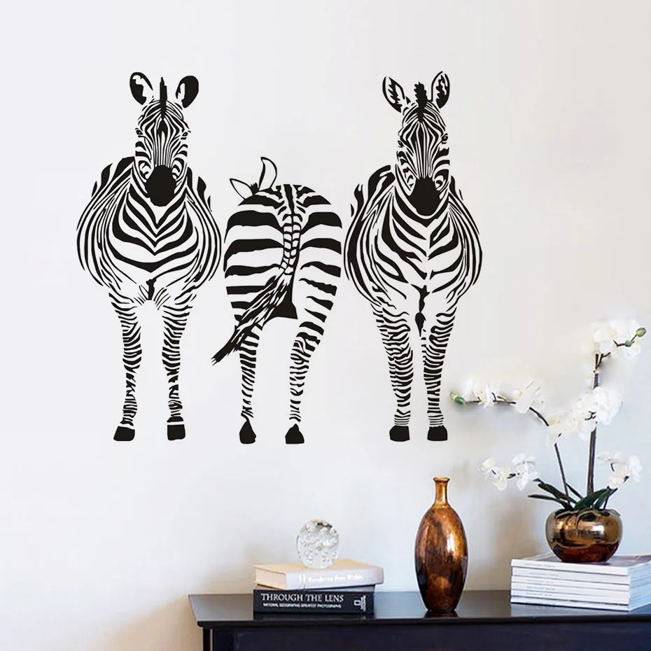 Three Zebra Wall Stickers For Kids Room Decor African Style Three Zebra Wall Stickers For Kids Room Decor African Style Nursery Wallpaper Art Decals Home Decoration Accessories In From