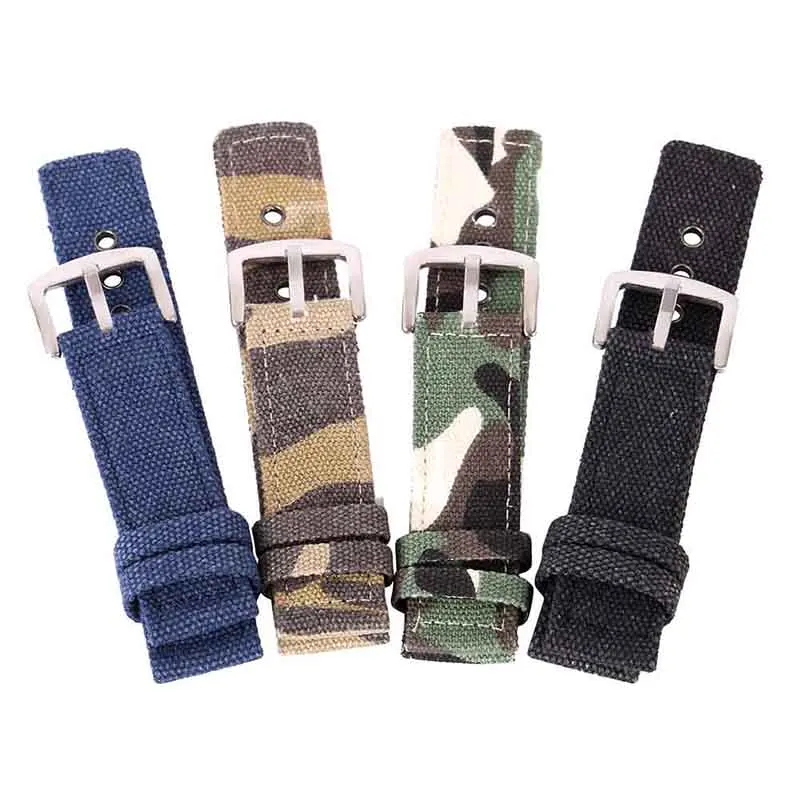 Men Women Canvas Watch Band Watchbands Sport Watch Bands Strap Belt Accessories 18/20/22/24mm