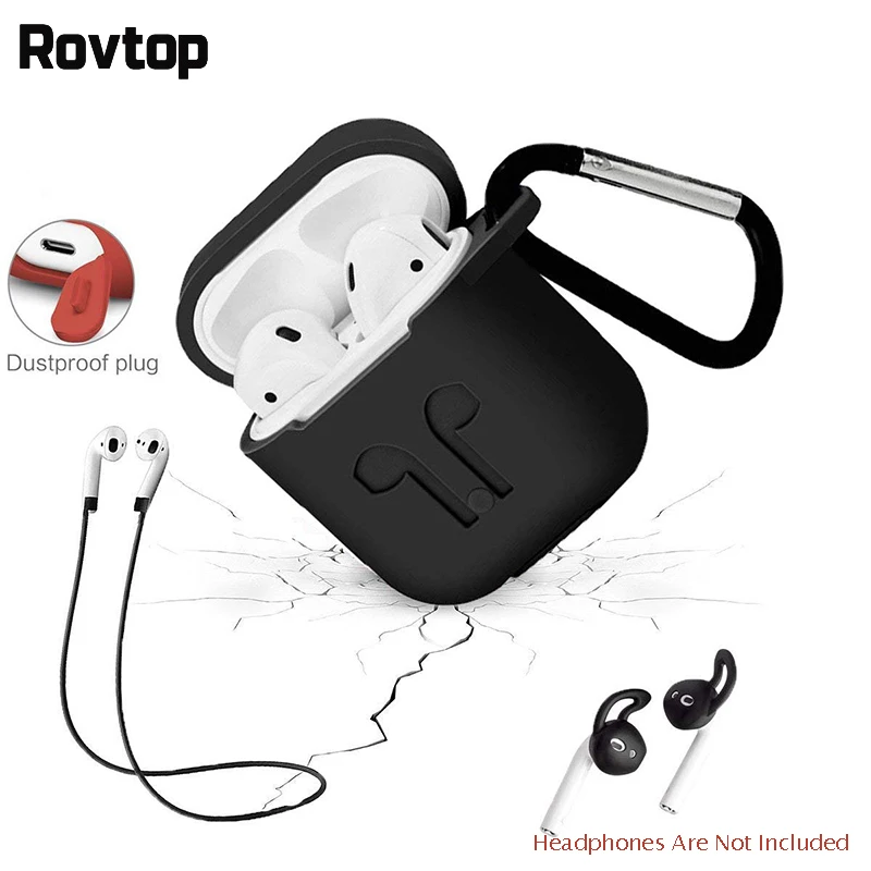 Мини Bluetooth наушники силиконовый чехол анти-шок протектор с портативным крючком для Iphone AirPods Air Pods аксессуары