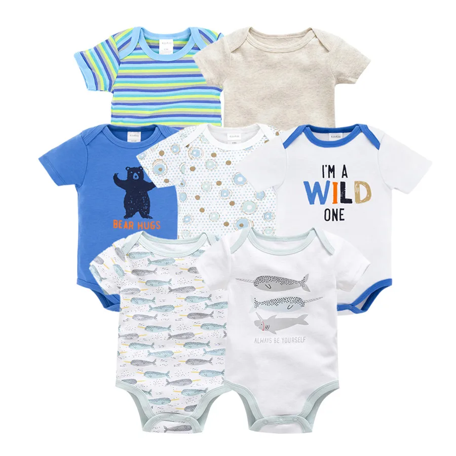 Kavkas vetement bebe, лето, 7 шт./лот, roupas de bebe recien nacido infant boysl ropa, Одежда для новорожденных 0, 3, 6, 9, 12 месяцев