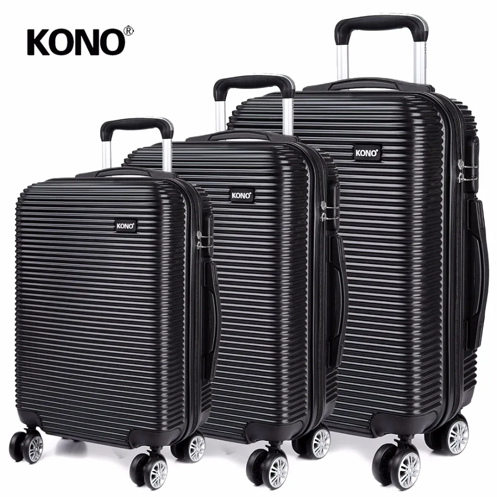 

KONO Rolling Hand Luggage Set Carry on Travel Bags Suitcase Trolley Case Bag 4 Wheels Spinner Hardside PC 20 24 28 Inch YD6676L