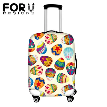 

FORUDESIGNS Travel Accessories Luggage Cover 3D Easter Eggs Printed Suitcase Cover For 18~30 inch Elastic Dust Protective Cover