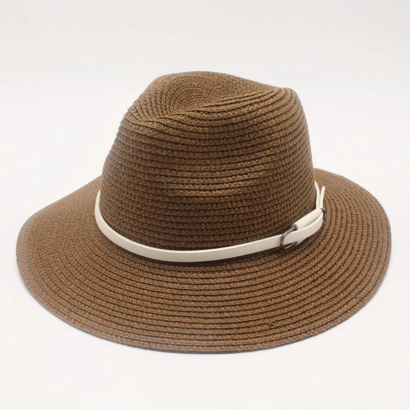 Бренд Jazz соломенная шляпа с широкими полями Солнцезащитная Шляпа Пляжная Женская и мужская шляпа складная летняя УФ Защита Путешествия Повседневная шапка женская - Цвет: Brown