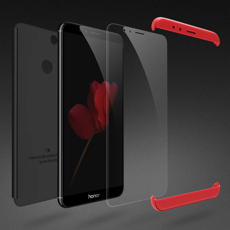 Honor7X Luxury 360 Degree Case For Huawei Honor 7X Cases With Tempered Glass Full Cover For Huawei Honor 7X Phone Case 5.93''