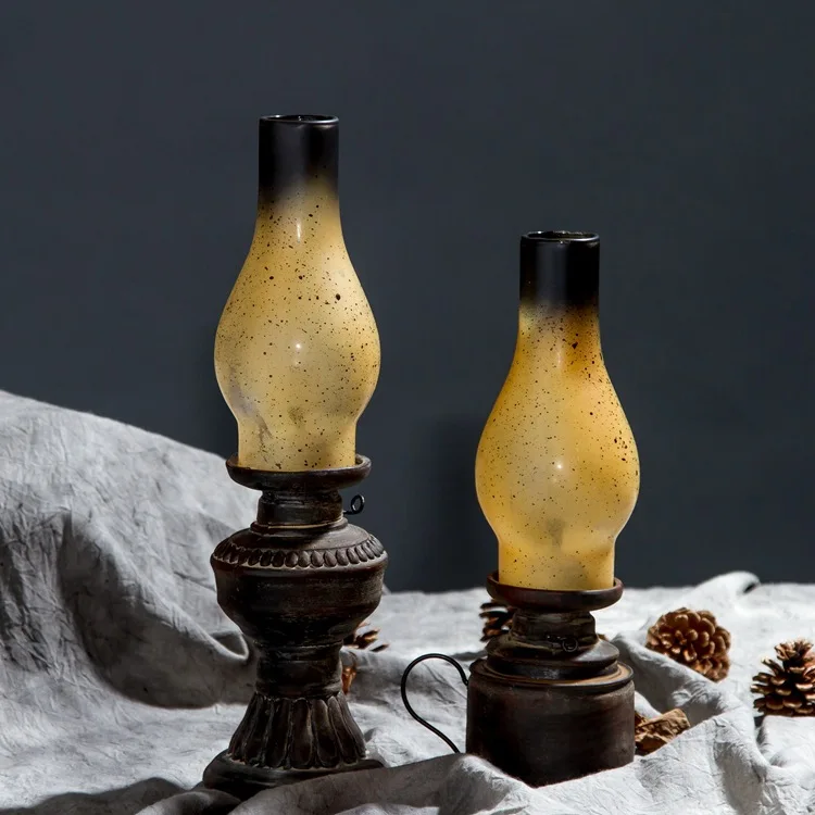 Vintage Style Resin Candle Holder Oil Light Mould Resin Kerosene lamp