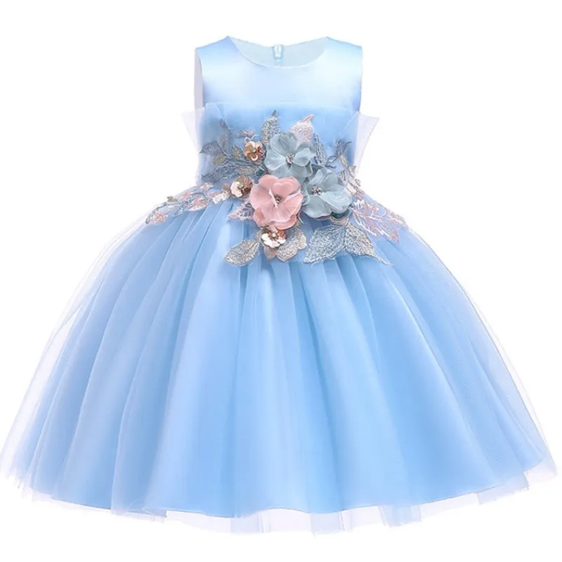 Платья принцессы для маленьких девочек; детская одежда с вышивкой; свадебное платье для дня рождения; одежда для малышей; Детские костюмы