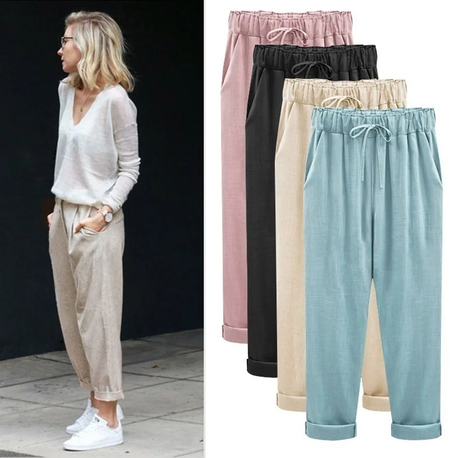 

Zogaa 2019 Fashion Women Ruffles Pants Casual Loose Harem Pants Spring Turnip Trousers Summer High Waist Ankle Length Trousers