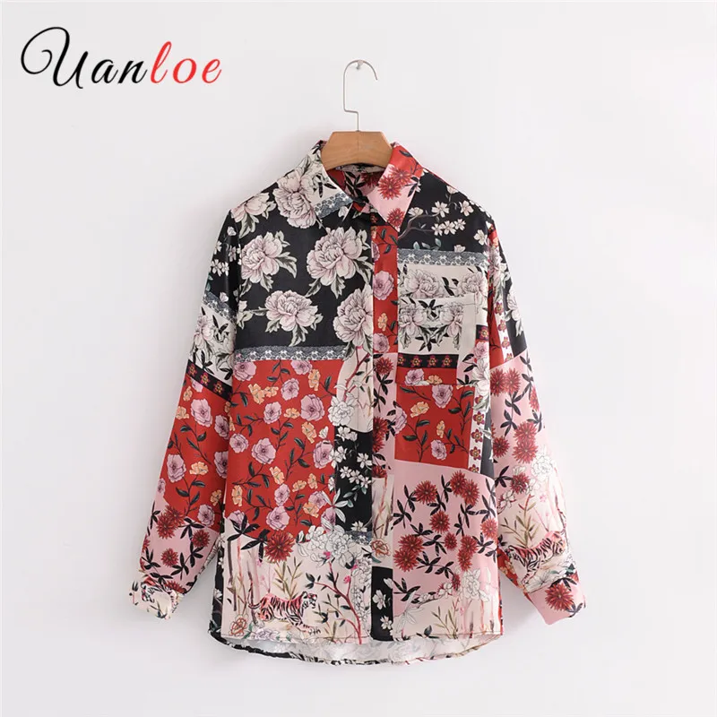 

Vintage Floral Chiffon Blouse Women Blouses 2019 Retro Ladies Tops Long Sleeve Women Shirts Top Chemise Femme Blusa Feminina