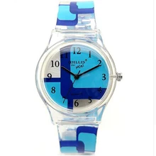 Уиллис Платья для женщин для Для женщин Часы дамы кварцевые Лидер продаж часы фирменные прозрачной смолы ремешок часы