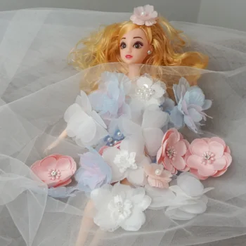 

DIY dolls clothing dress sewing 3d lace patches beading appliques nice! Random order 30 Pieces/lot all kinds of flowers