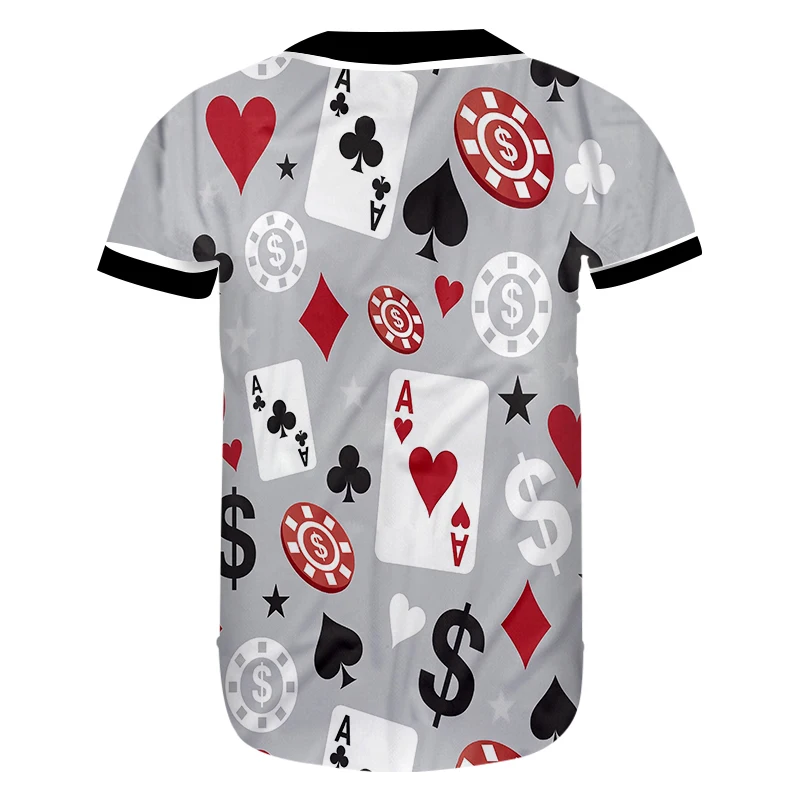 OGKB модная классическая Бодибилдинг Фитнес 3d печать Покер Игра Бейсбольная Футболка уличная Buttom внешняя Harajuku 5xl