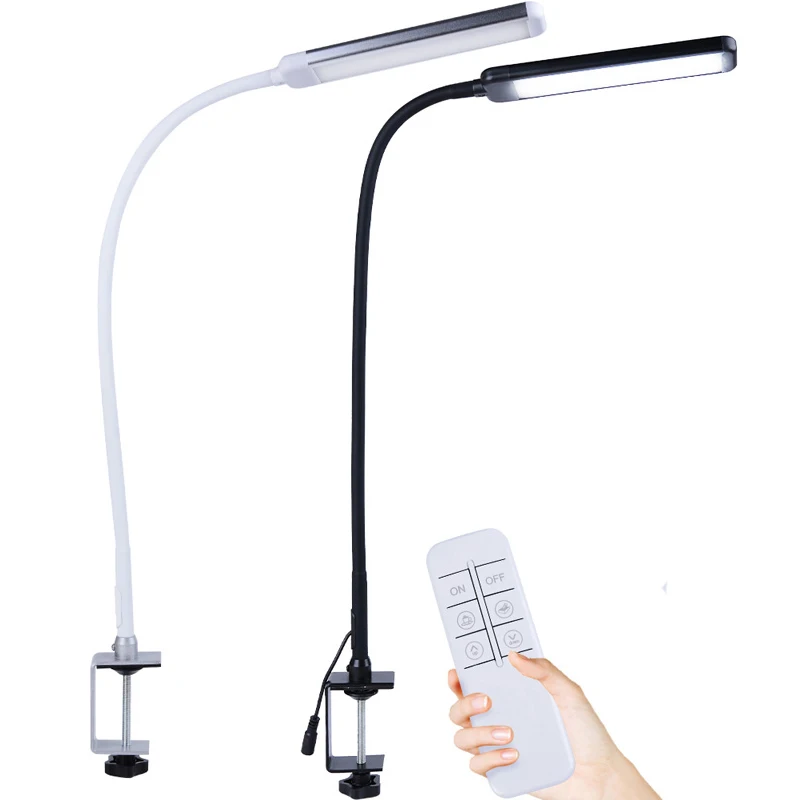 

360-Degree Adjustable LED Clip Lamp Remote Control Desk Lamp 5 Modes Eye Care USB Charging Work Study Table Lights