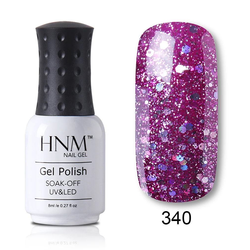 HNM 8 мл Лак для ногтей тиснение Блестящий лак для ногтей Vernis a Ongle Nagellak бриллиантовый Блестящий Гель-лак для ногтей Гибридный лак - Цвет: 340