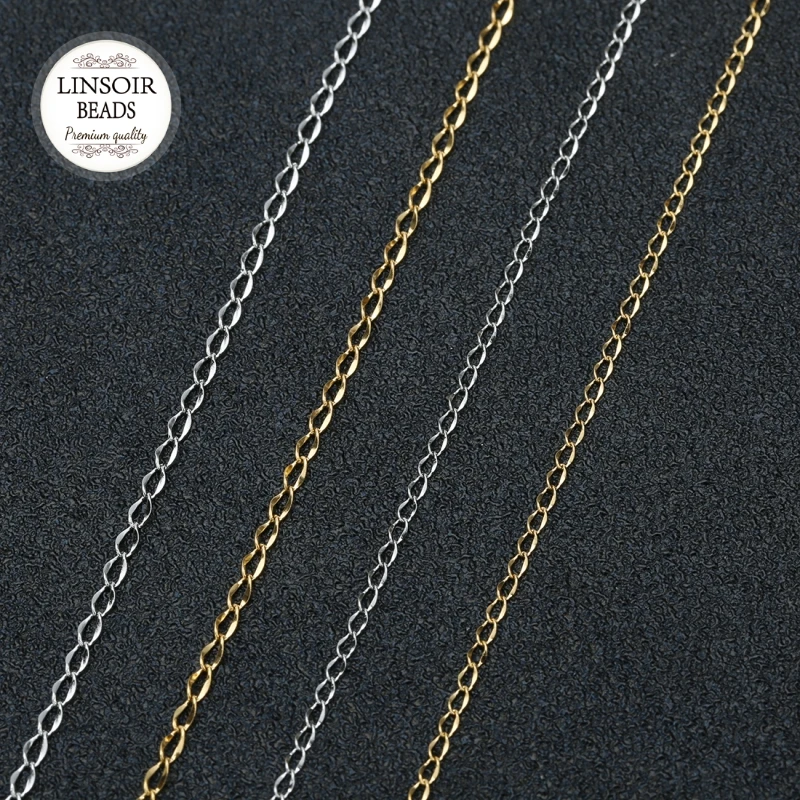 10 ярдов/рулон 1,5 мм/2 мм ширина цепь из нержавеющей стали оптом ювелирные цепочки для изготовление ювелирных ожерелий поставки