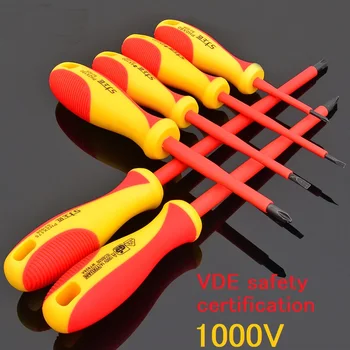 

1pc 1000V EDA Insulated Screwdriver Set CR-V Material Professional Electrician Screwdriver Cross Slotted Screw Driver Tools