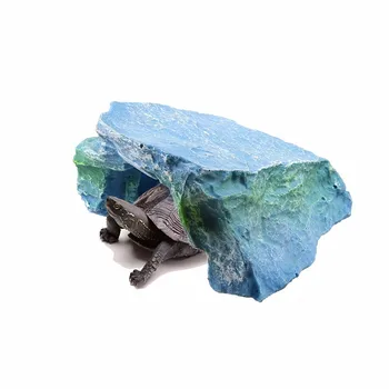 

Amphibians Hideouts Artificial Rock Reptile Hide Cave Crawler Tortoise Lizard Basking Platform Corner Ramp Habitat Pet Supplies
