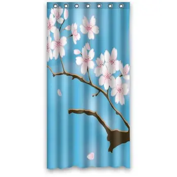 

Hot Sale Fashionable Special Abstract Cherry Blossoms Pattern Print Waterproof Bathroom Polyester Fabric Shower Curtains