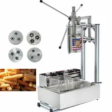 5L Руководство 3 отверстия плесень машина по изготовлению Чуррос с резцом+ Рабочая подставка+ 12L 220 v Электрический Глубокий Fryer