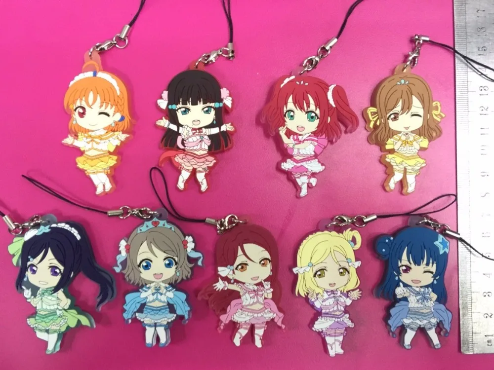 Брелок с аниме Love Live Kotori Nico Rin Umi Maki Chika Dia Riko Yoshi kc Kunikida Kanan резиновый